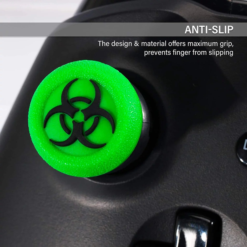 FPS Thumbstick Extender & 3D Texture Rubber Silicone Grip wrap 2 Sets for Xbox Series X/S & Xbox One Controller(BioH Green) BOLT AXTION Bundle Like New