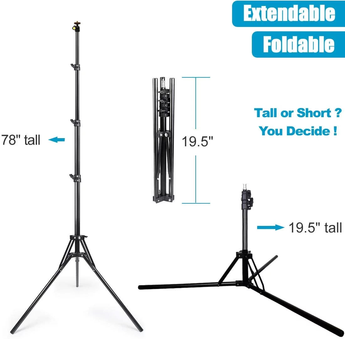 Selfie Stick Tripod, 78 inch Extendable Camera Phone Tripod with Bluetooth Remote and Cell Phone Holder Ultra Tall