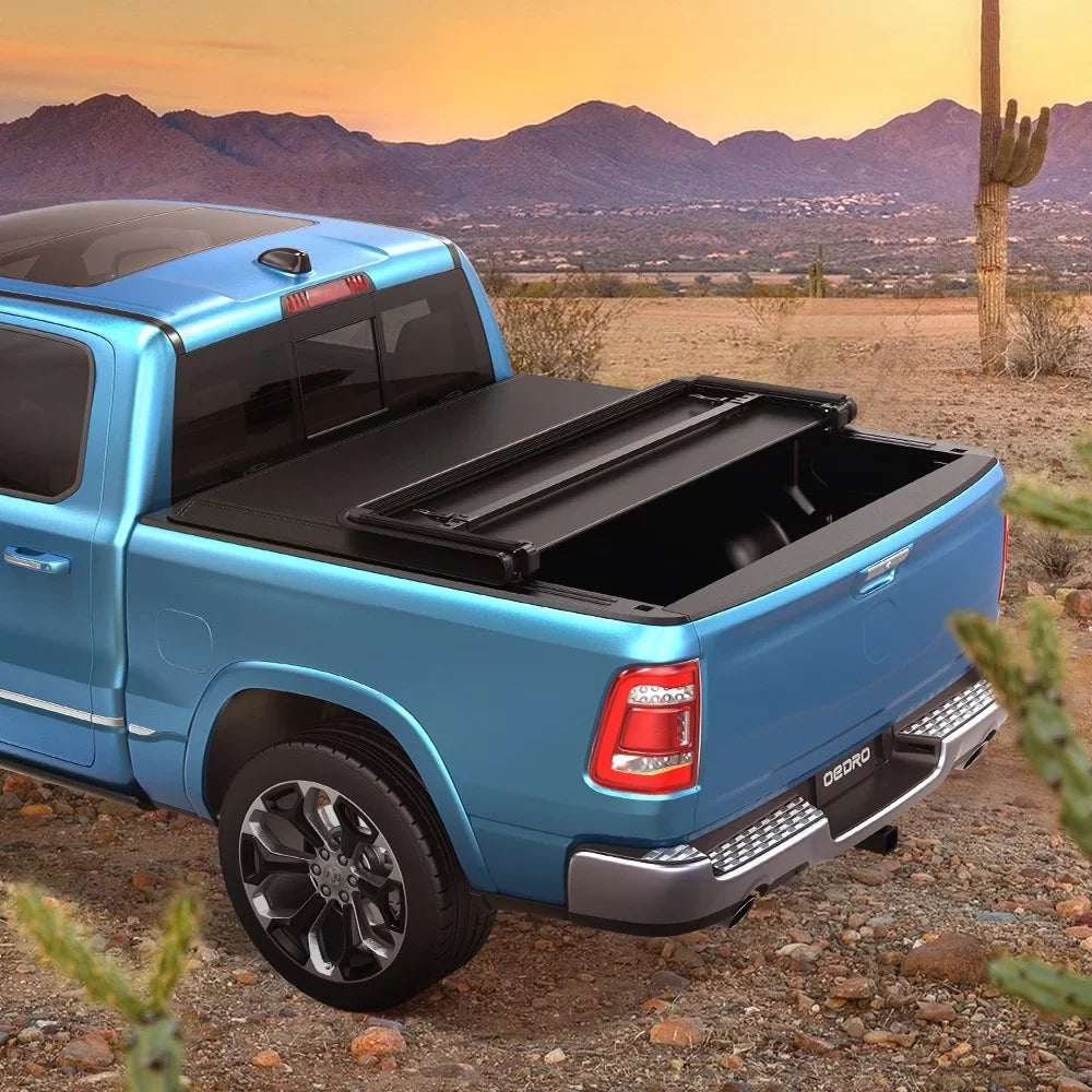Ledkingdomus Soft Tri-Fold Truck 6.5FT Bed Tonneau wrap for 2002-2023 Dodge Ram 1500/Ram 2500 3500