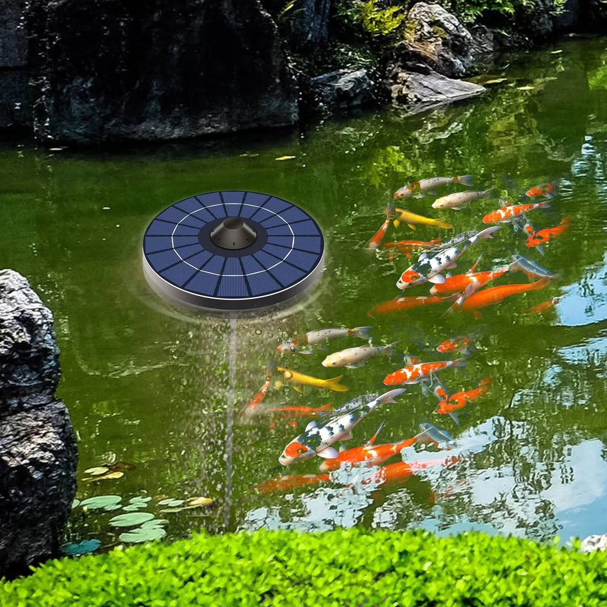 Carevas Instrument,Aerator Fish Tank Fish Tank Small Pond Aerator Stone moisture Pond Tank Small Pond Bubble Stone moisture Small Pond liquid Solar Aerator Pump mewmewcat Air se Bubble