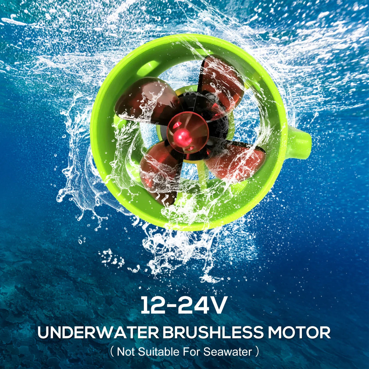 Suzicca 1000KV Underwater Brushless Motor Clockwise with with 4-Blade Propellers 12-24V Waterproof Electric Motor Drive Engine for  Bait craft Nest Ship