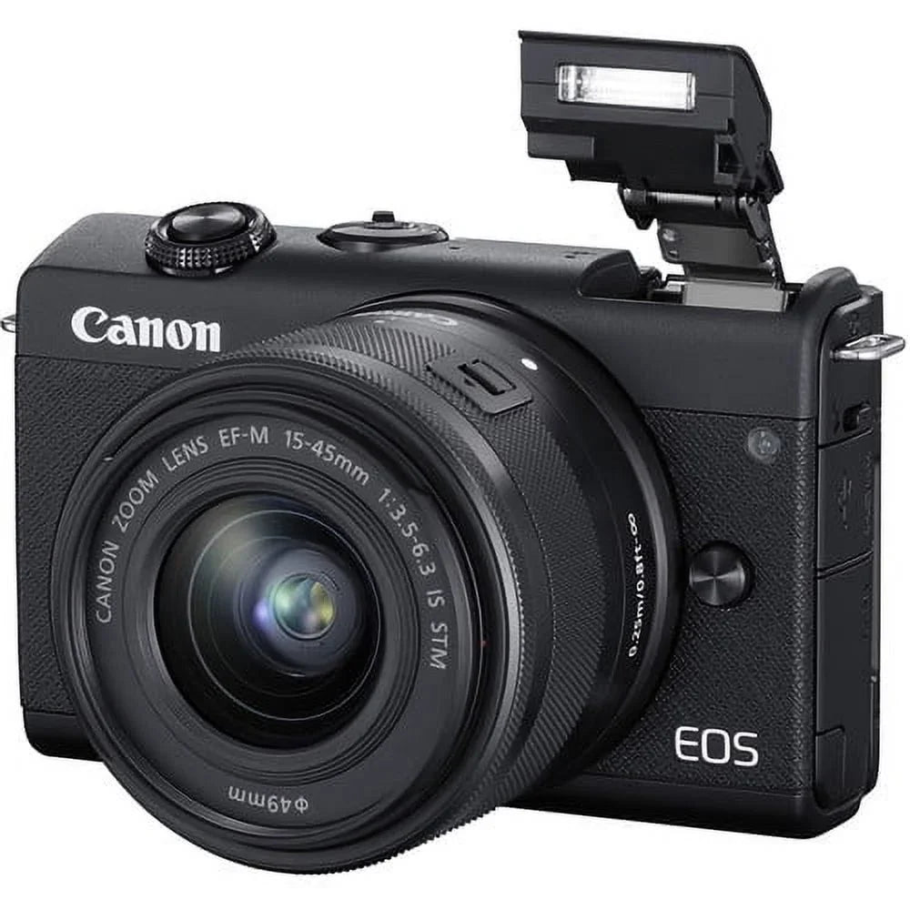 EOS M200 Mirrorless Digital Camera with 15-45mm Lens (3699C009) + More