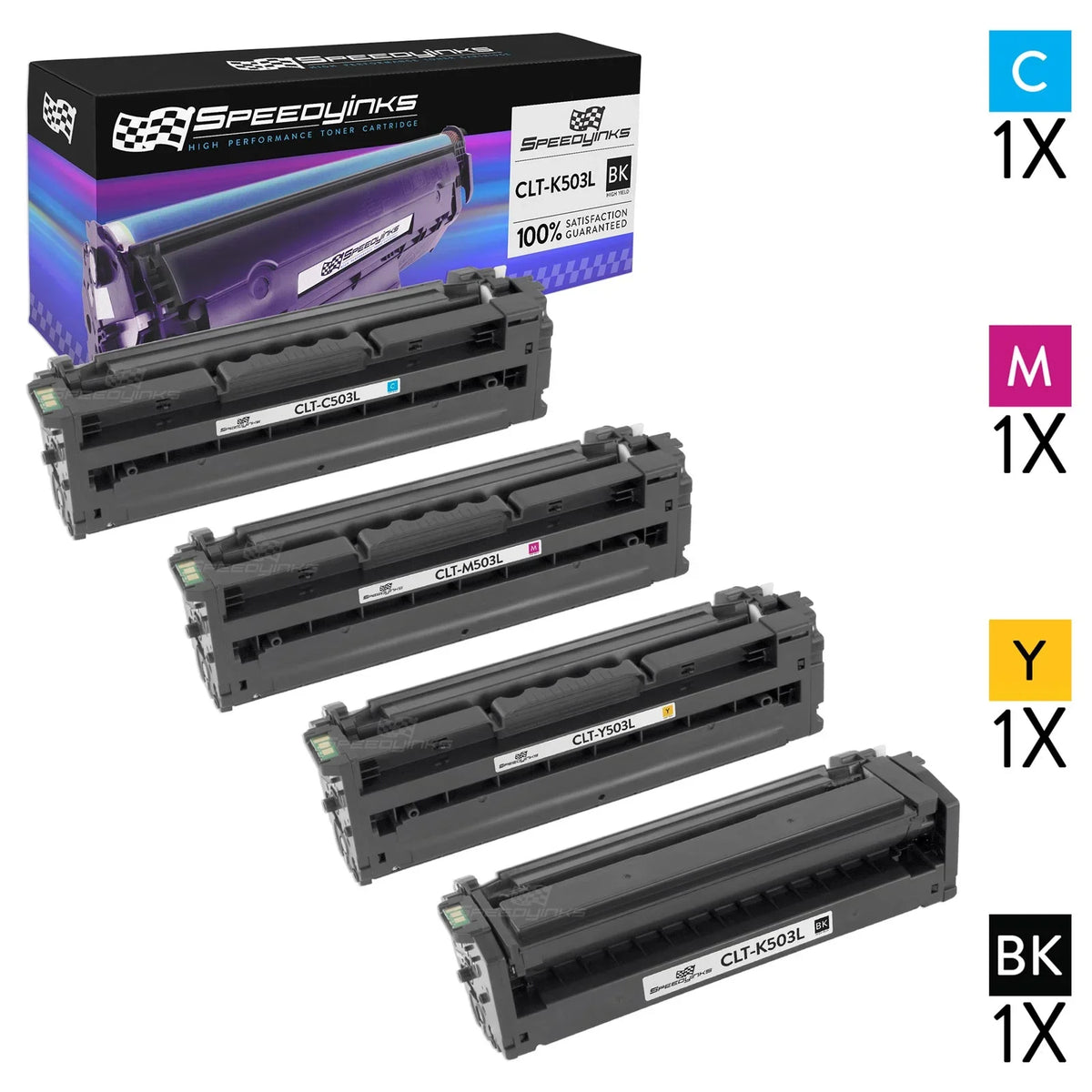 Speedy suitable Replacement for  CLT-503L High Yield Toner Cartridges: Black, Cyan, Magenta, Yellow (4-Pack) for Pro Xpress C3010DW, C3060FW MFP