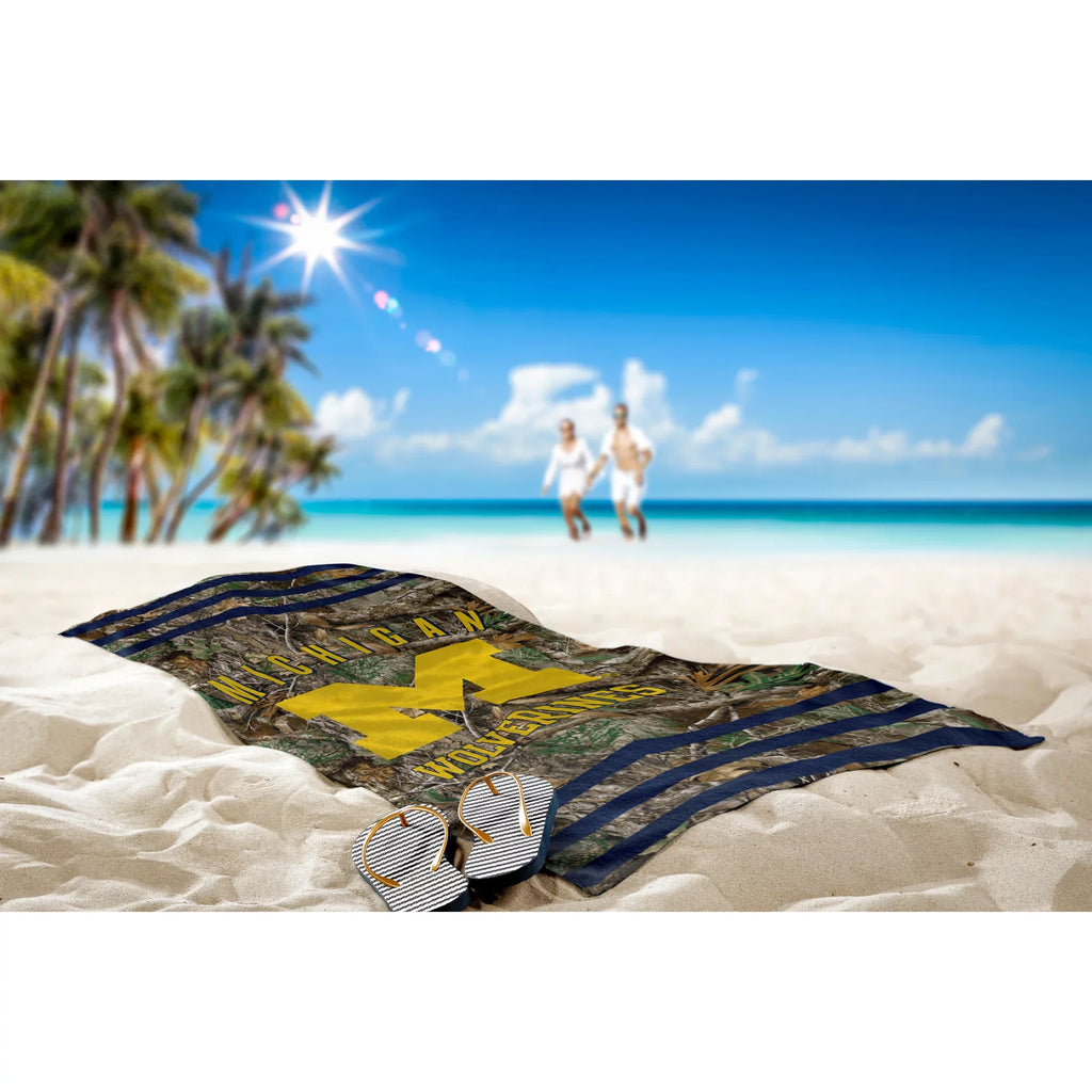 The Northwest Group  Michigan Wolverines 30"x 60" Three Stripes Beach Towel