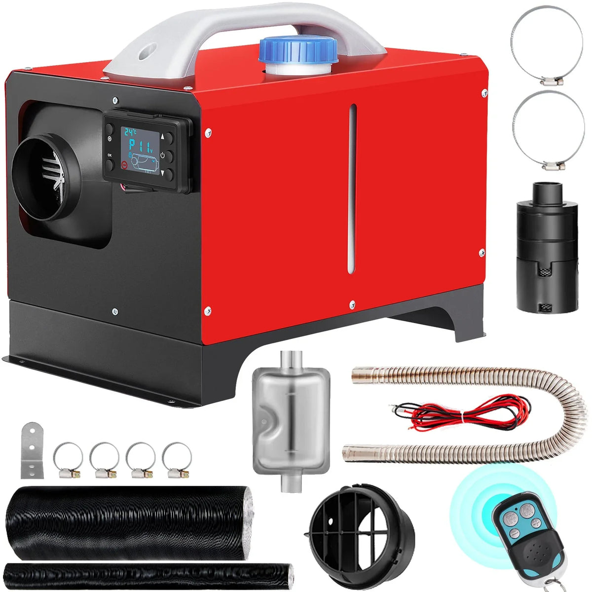 VEVOR 5KW 12V Diesel Air Heater with Remote Control and LCD, Fast Heating Mini Truck Heater for RV, ship, Bus, Car Trailer, Motorhomes