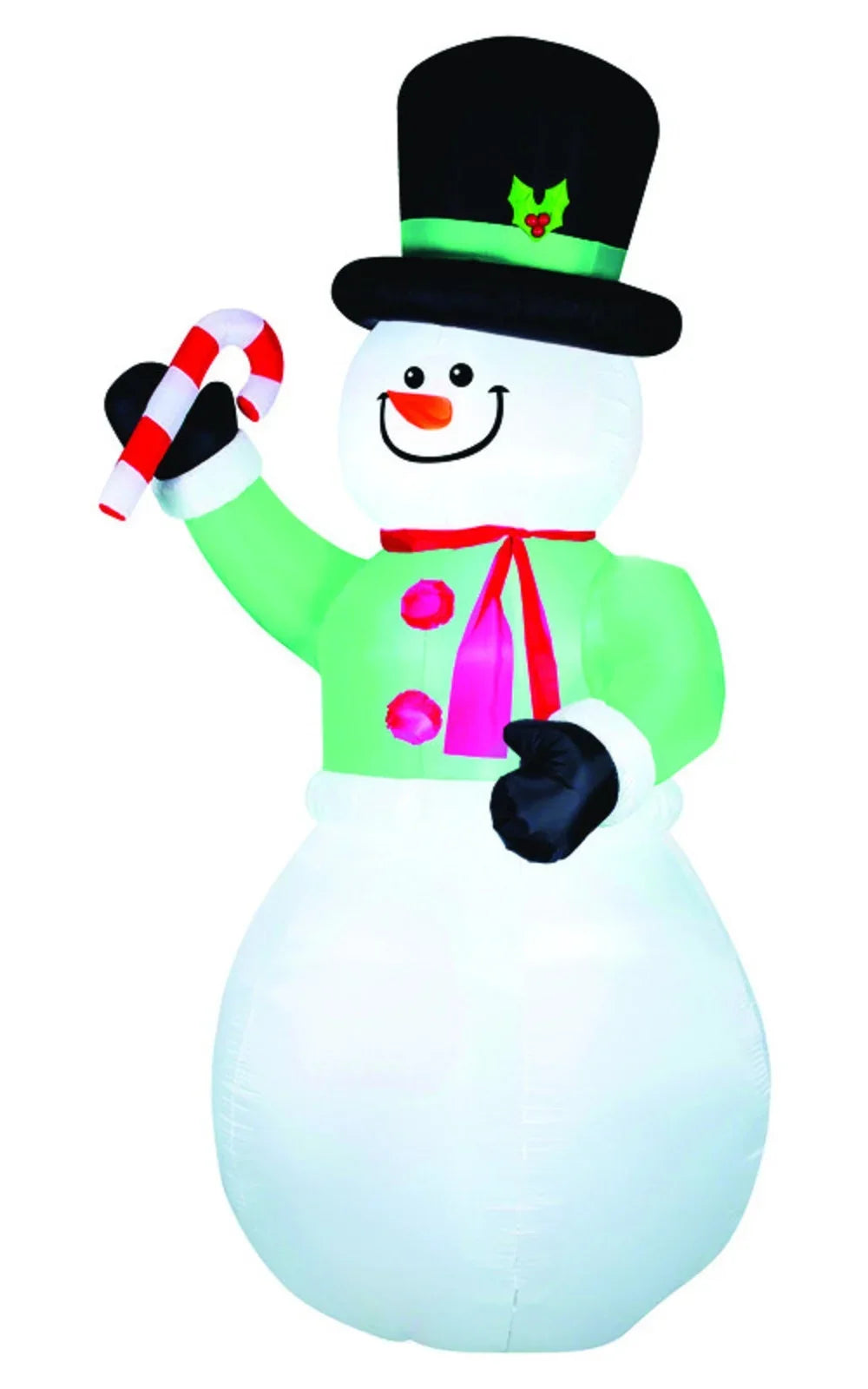 Inflatable. Gemmy LED Snowman with Candycane 12 ft