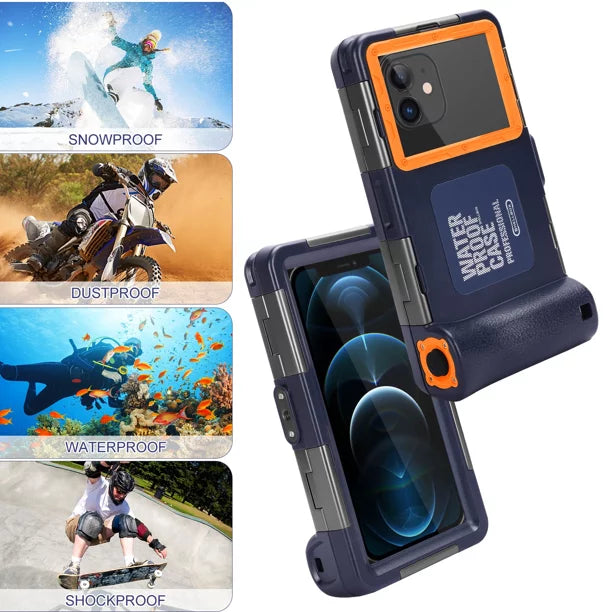UrbanX Professional [15m/50ft] Swimming Diving Surfing Snorkeling Photo Video Waterproof Protective Case Underwater Housing for  Galaxy F62 And all Phones Up to 6.9 Inch LCD with Lanyard