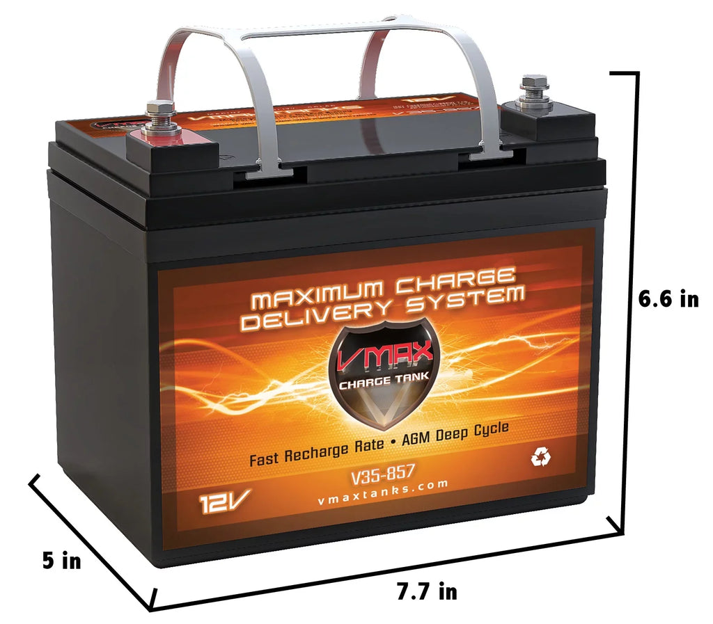 Vmax V35-857 12 Volt 35AH AGM U1 Battery for Minn Kota Traxxis 45lb Trolling Motor craft Vehicle