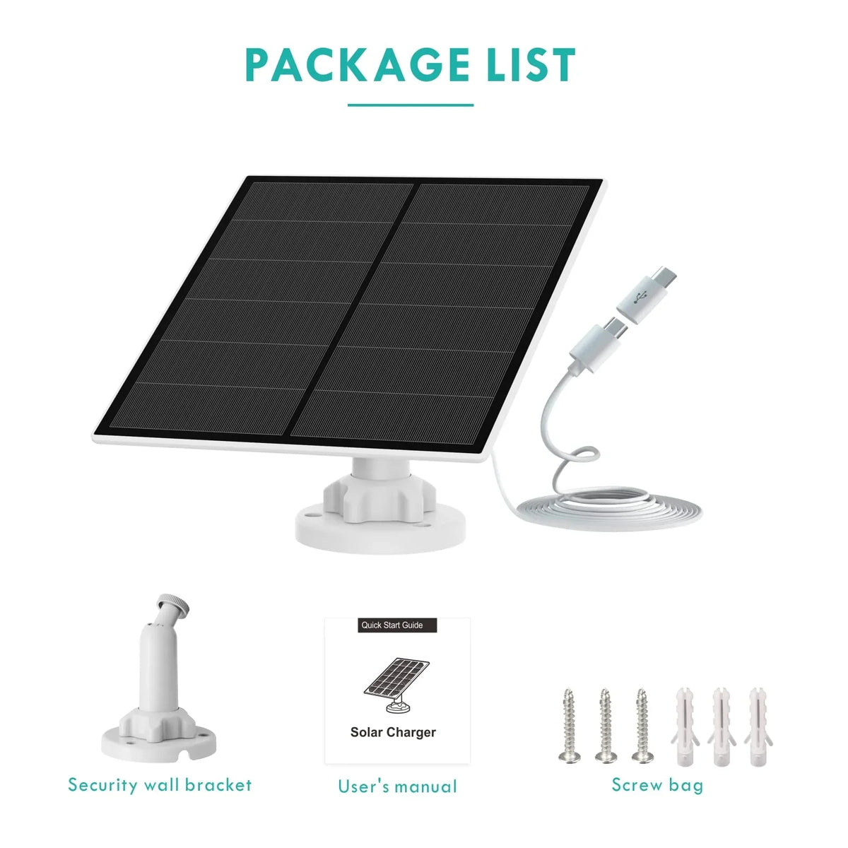 Netvue Solar Panel for Outdoor Security Camera, suitable with Rechargeable Battery Micro USB Port