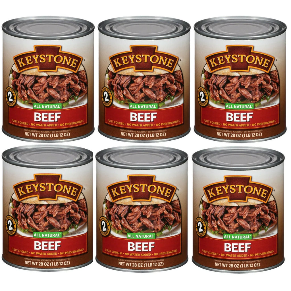 (24 Pack) Keystone All Natural Beef 28 oz Can  Emergency Survival Food For Camping Hiking and Backpacking Ready to Eat- Pack of 24 Cans