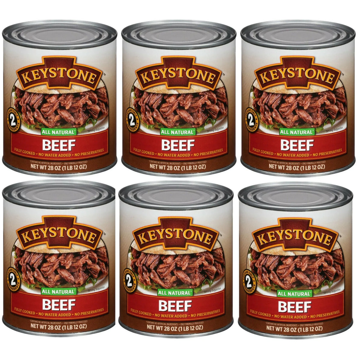 (24 Pack) Keystone All Natural Beef 28 oz Can  Emergency Survival Food For Camping Hiking and Backpacking Ready to Eat- Pack of 24 Cans