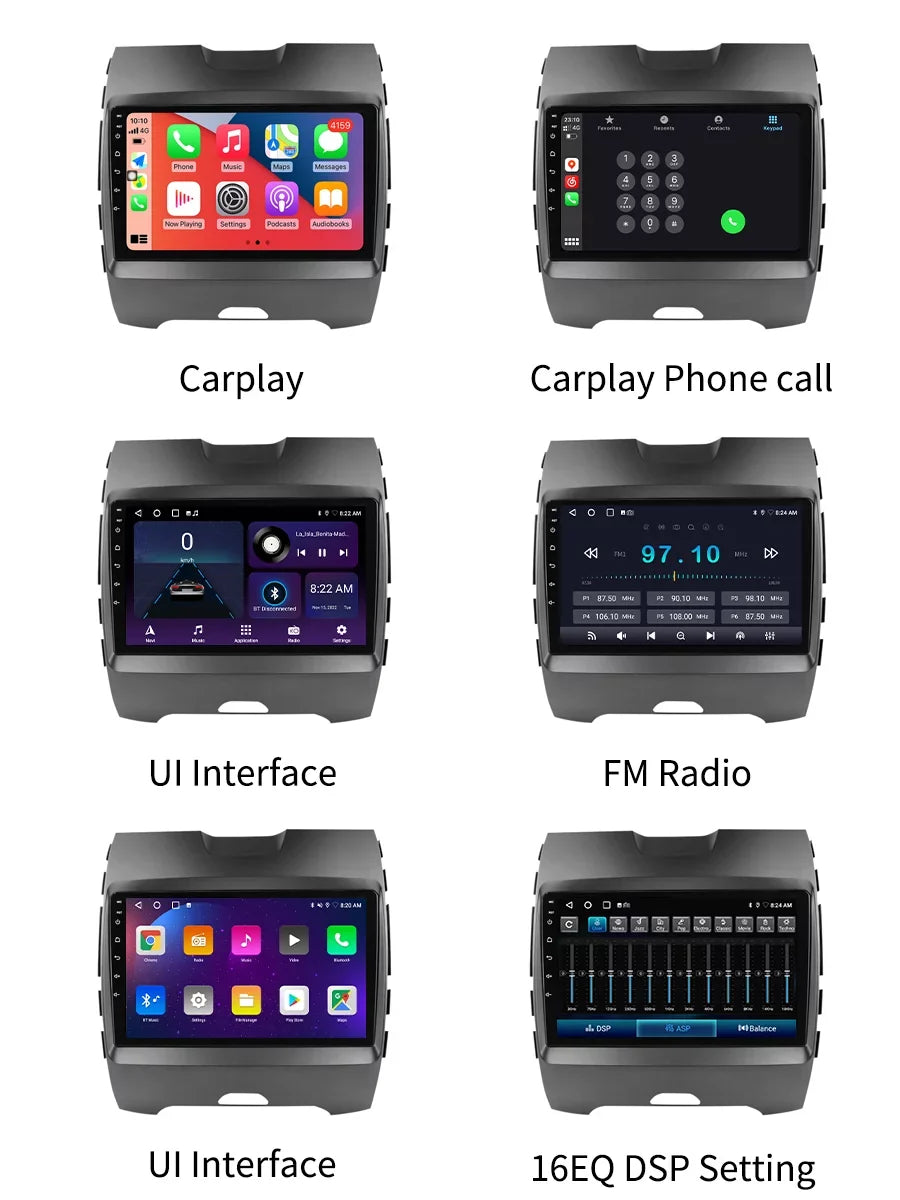 Bluetoth Car Stereo Radio For  Edge 2 2015 - 2018 Android Screen Multimedia With Android Auto Carplay GPS Navigation