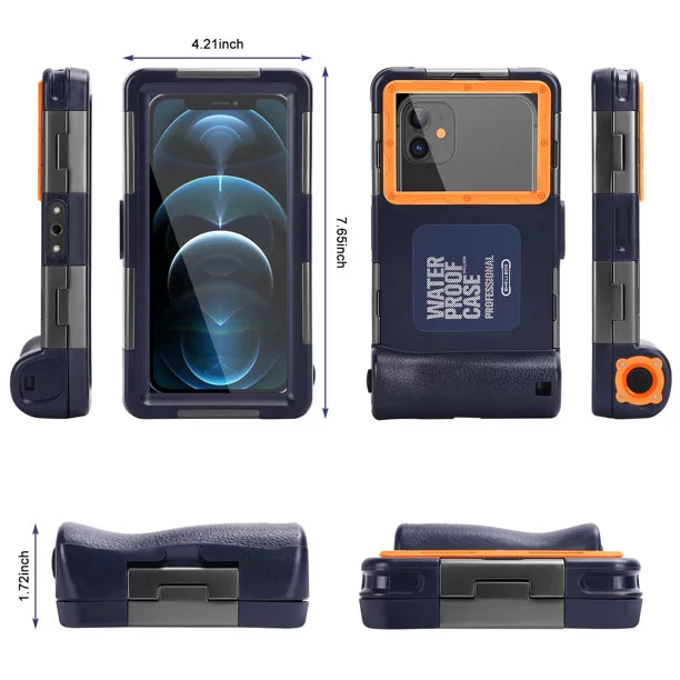 UrbanX Professional [15m/50ft] Swimming Diving Surfing Snorkeling Photo Video Waterproof Protective Case Underwater Housing for  Galaxy F62 And all Phones Up to 6.9 Inch LCD with Lanyard