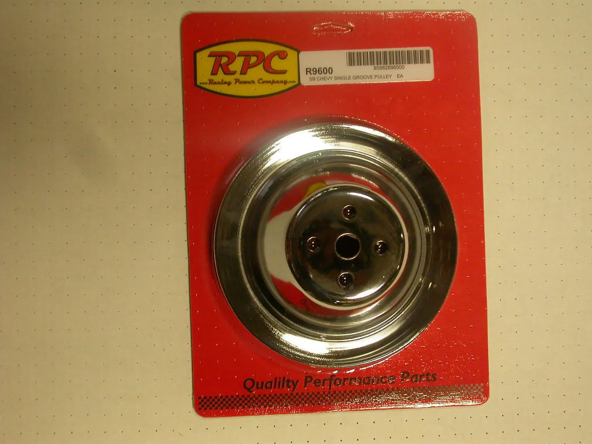 Racing Power Company R9600 Chrome Steel liquid Pump Pulley Sbc Short 7.1 Dia