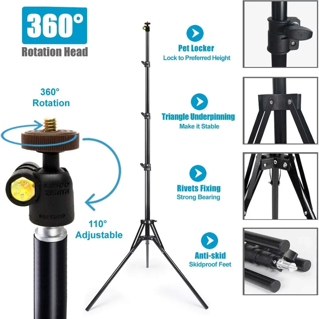 Selfie Stick Tripod, 78 inch Extendable Camera Phone Tripod with Bluetooth Remote and Cell Phone Holder Ultra Tall