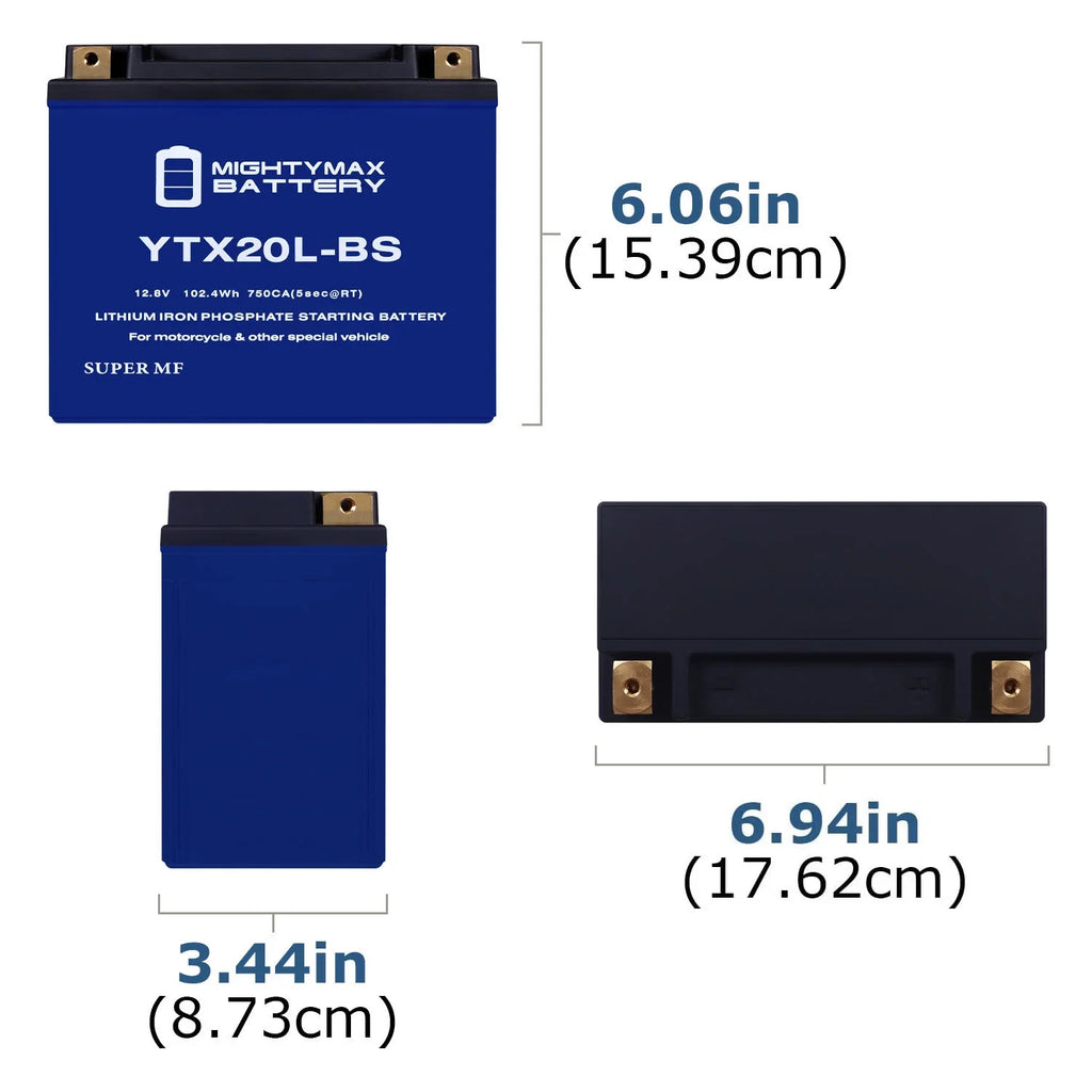 YTX20L-BS Lithium Replacement Battery matching with Kawasaki Jet Ski 1500 SXR 17-20