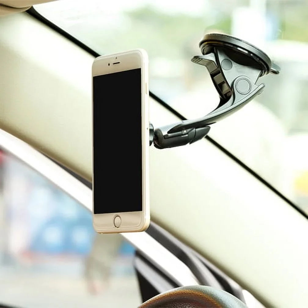 Premium Magnetic Car Mount Dash Windshield Holder Window Rotating Dock Stand Strong Grip Adjustable Suction QQP for  Galaxy J7 Perx V (2017), Mega 2 Note 2 On5 Prevail LTE S4, S5 Active, Mini