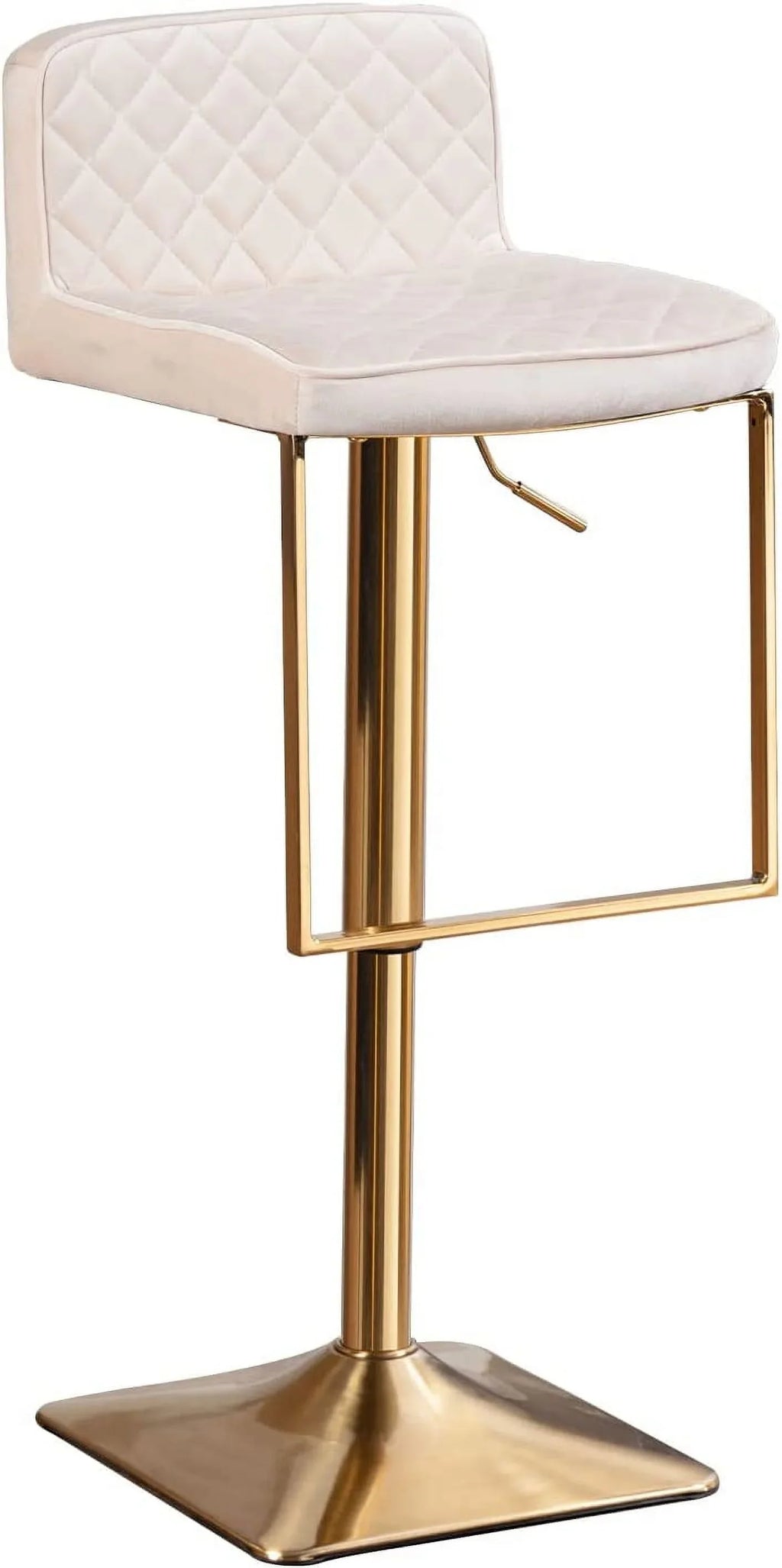 TJUNBOLIFE Velvet  Stools  Modern Swivel Counter Height Barstools  Height Adjustable Kitchen Stools for Island  Chairs Island Stools Chair Gold sillas para barra de cocina (Ivory  Set of