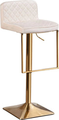 TJUNBOLIFE Velvet  Stools  Modern Swivel Counter Height Barstools  Height Adjustable Kitchen Stools for Island  Chairs Island Stools Chair Gold sillas para barra de cocina (Ivory  Set of