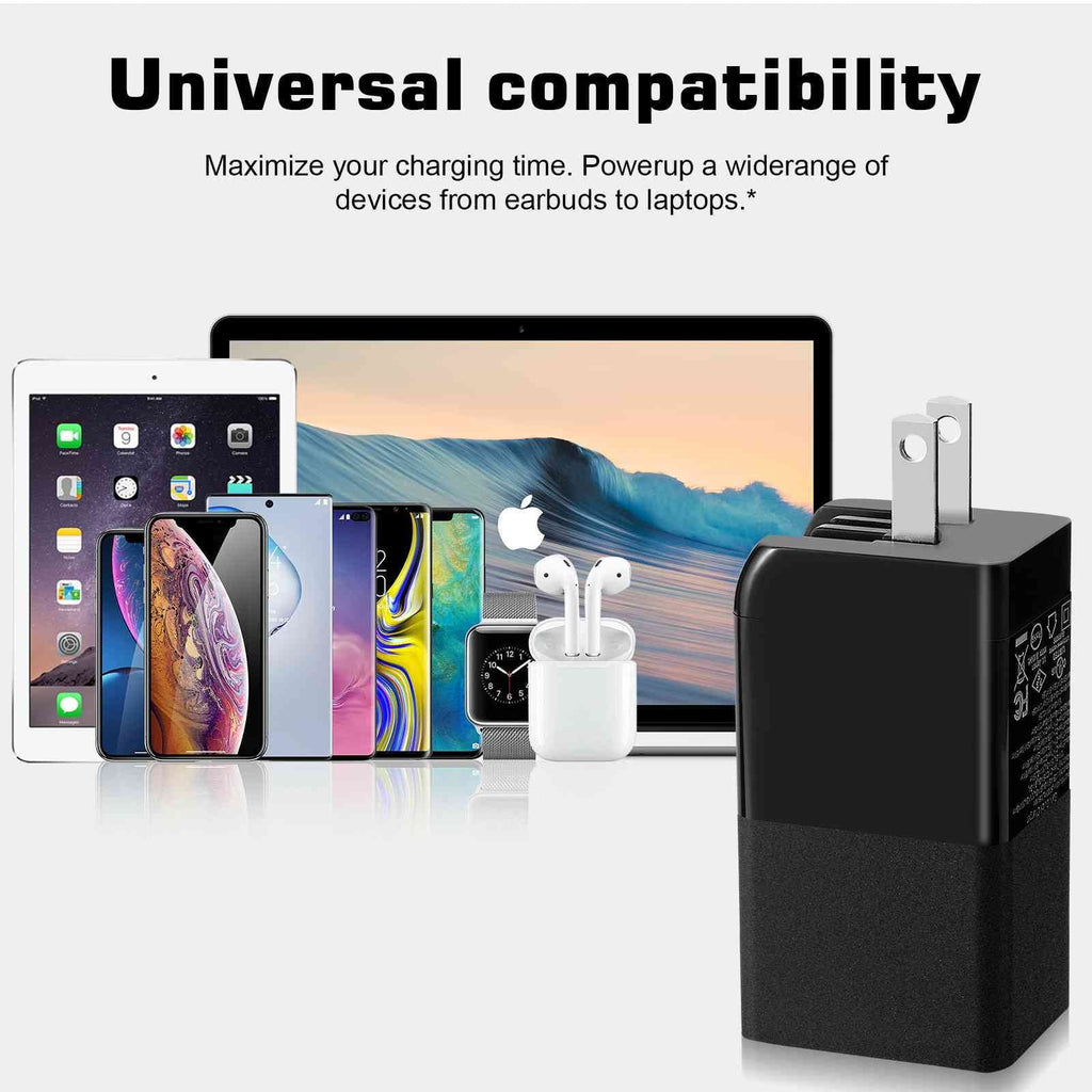UrbanX 65W Fast Travel Charger with 3 Ports USB & Dual USB-C High-Speed Charging matching with Doogee S86/S88 Plus/S96 Pro/S58 Pro/S59, iPhone,  Galaxy, Google Pixel, MacBook, Steam Deck