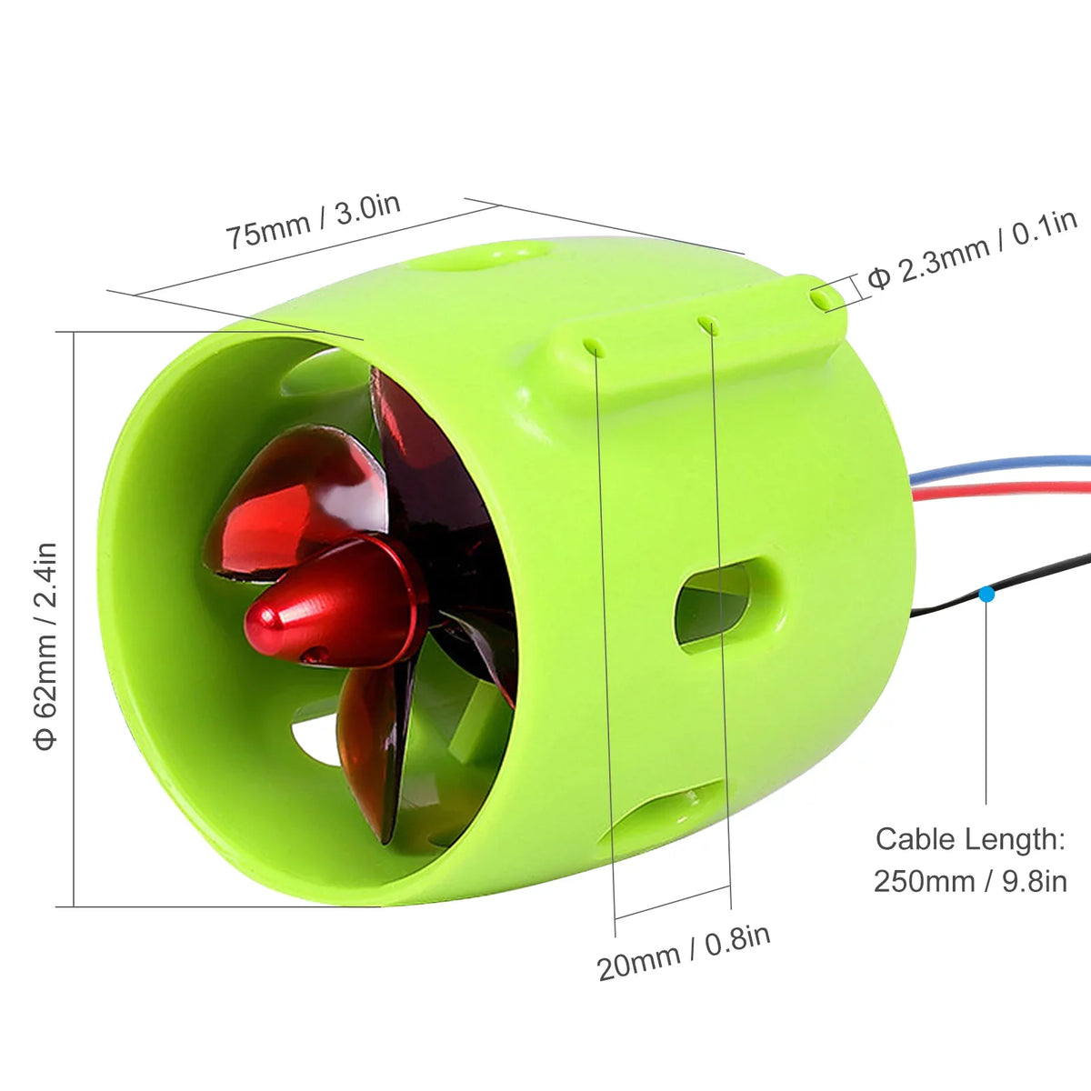 Suzicca 1000KV Underwater Brushless Motor Clockwise with with 4-Blade Propellers 12-24V Waterproof Electric Motor Drive Engine for  Bait craft Nest Ship