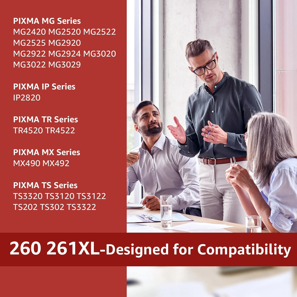 PG-260XL/CL-261XL Ink Cartridges matching for  260 and 261 Ink Cartridges, for  Ink 260XL 261XL fit for  Pixma TR7020 TS6420 TS5320 Printers(1 Black, 1 Color)