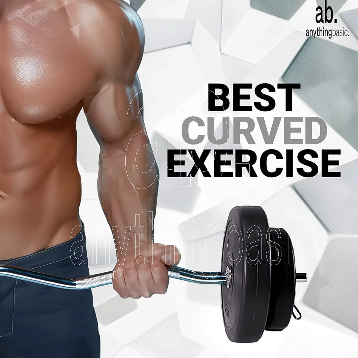 PVC 18 Kg Home Gym Set with One 3 Feet Curl and One Pair Dumbbell Rods, Black. anythingbasic