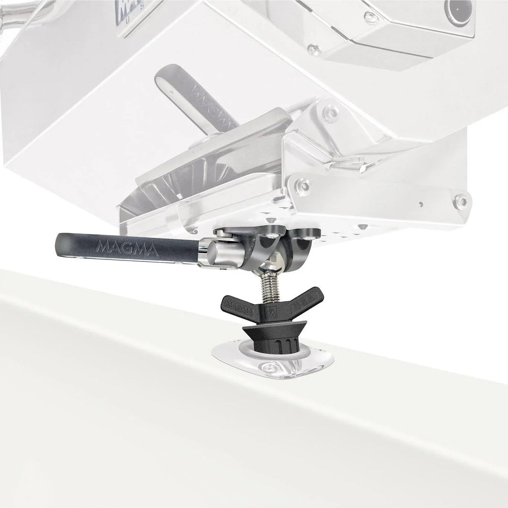 Magma Powr Grip LeveLock Double Locking Fish Rod Holder Mount for Rectangular Grills - T10-375