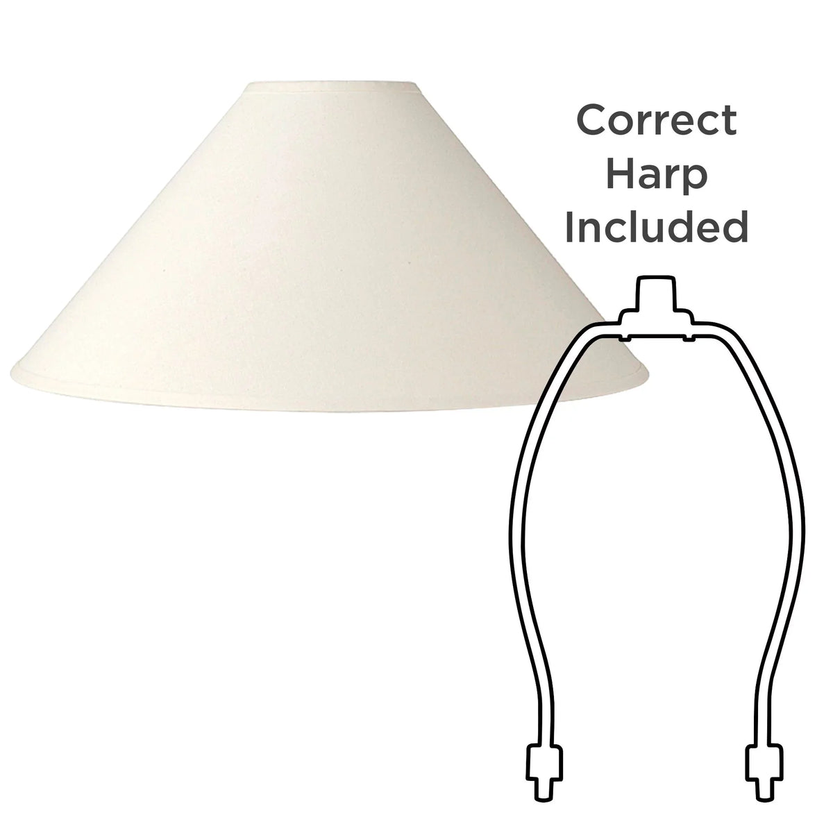 Springcrest Set of 2 Chimney Lamp Shades Ivory Large 6" Top x 23" Bottom x 13.5" Slant Spider Replacement Harp and Finial Fitting