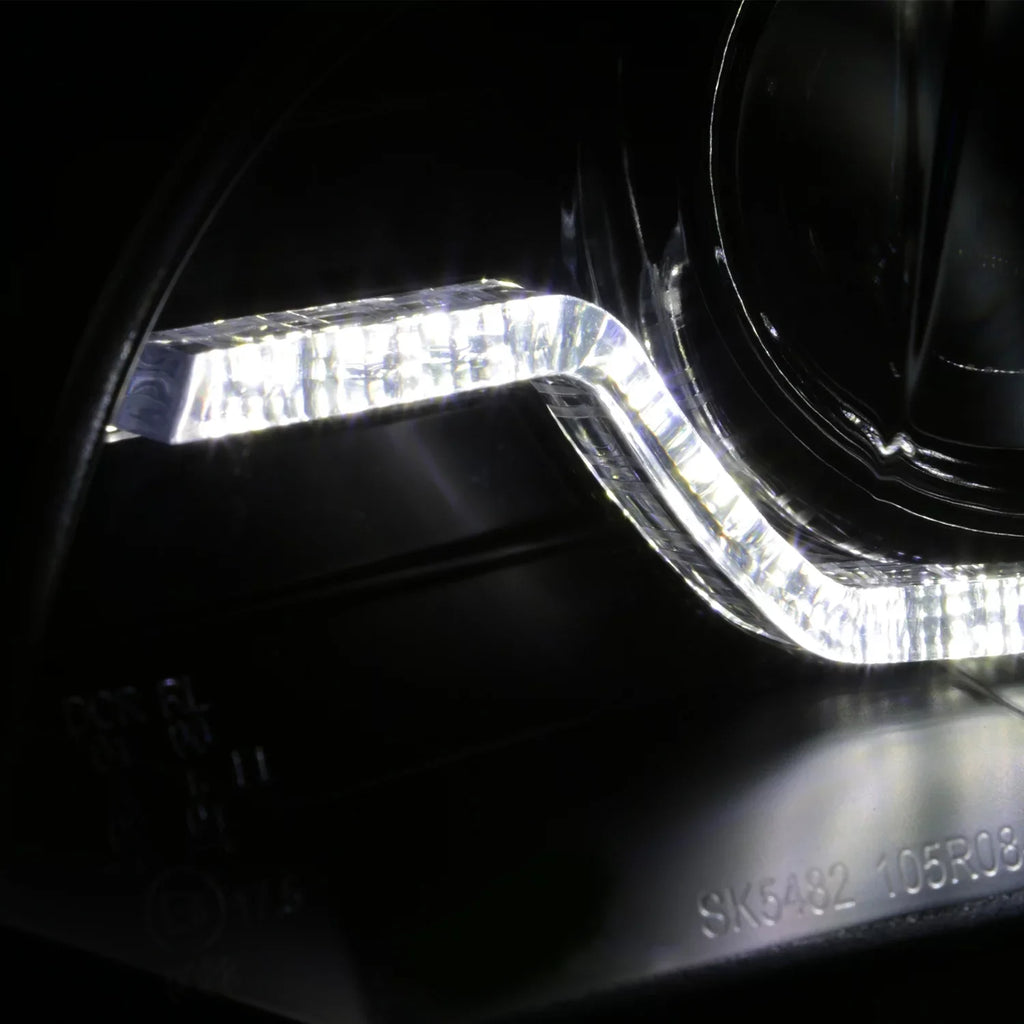 AKKON - For 2007-2010  E70 X5 HID [w/ AFS Model] LED Halo DRL Projector Black Headlights Driver Left+Passenger Right Pair
