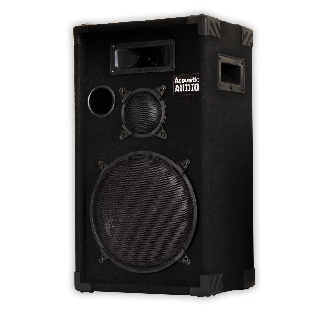 Acoustic Audio CR12 Passive 12" DJ Speaker Pair 3 Way PA Karaoke Band Speakers