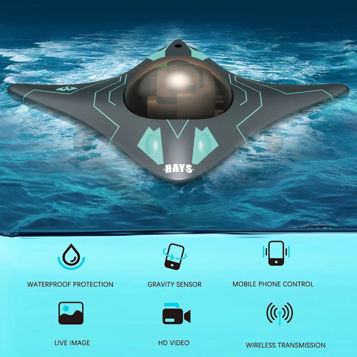 moobody WiFi Remote Control vessel for Children Toy Black
