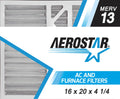 Aerostar 16x20x4 1/4 MERV  13, Carrier Replacement Pleated Air Filter, 16x20x4 1/4, Box of 2