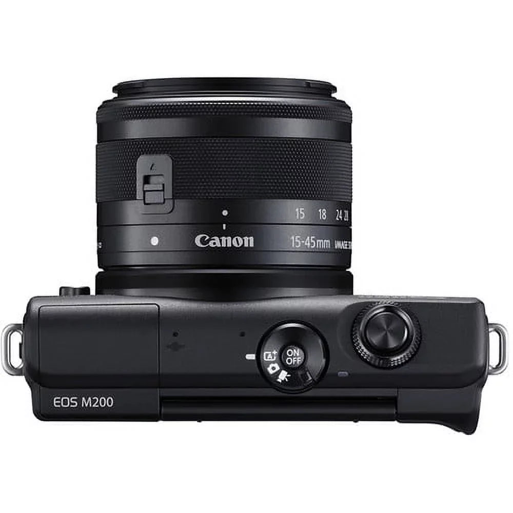 EOS M200 Mirrorless Digital Camera with 15-45mm Lens (3699C009) + More