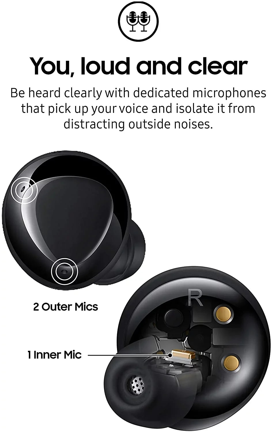 Urbanx Street Buds Plus True Wireless Earbud Headphones For  I9190 Galaxy S4 mini - Wireless Earbuds w/Active Noise Cancelling - BLACK (US Version with Warranty)