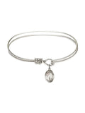 Hildegard von Bingen in Sterling Silver. 7 1/4 inch Oval Eye Hook Bangle Bracelet w/ St