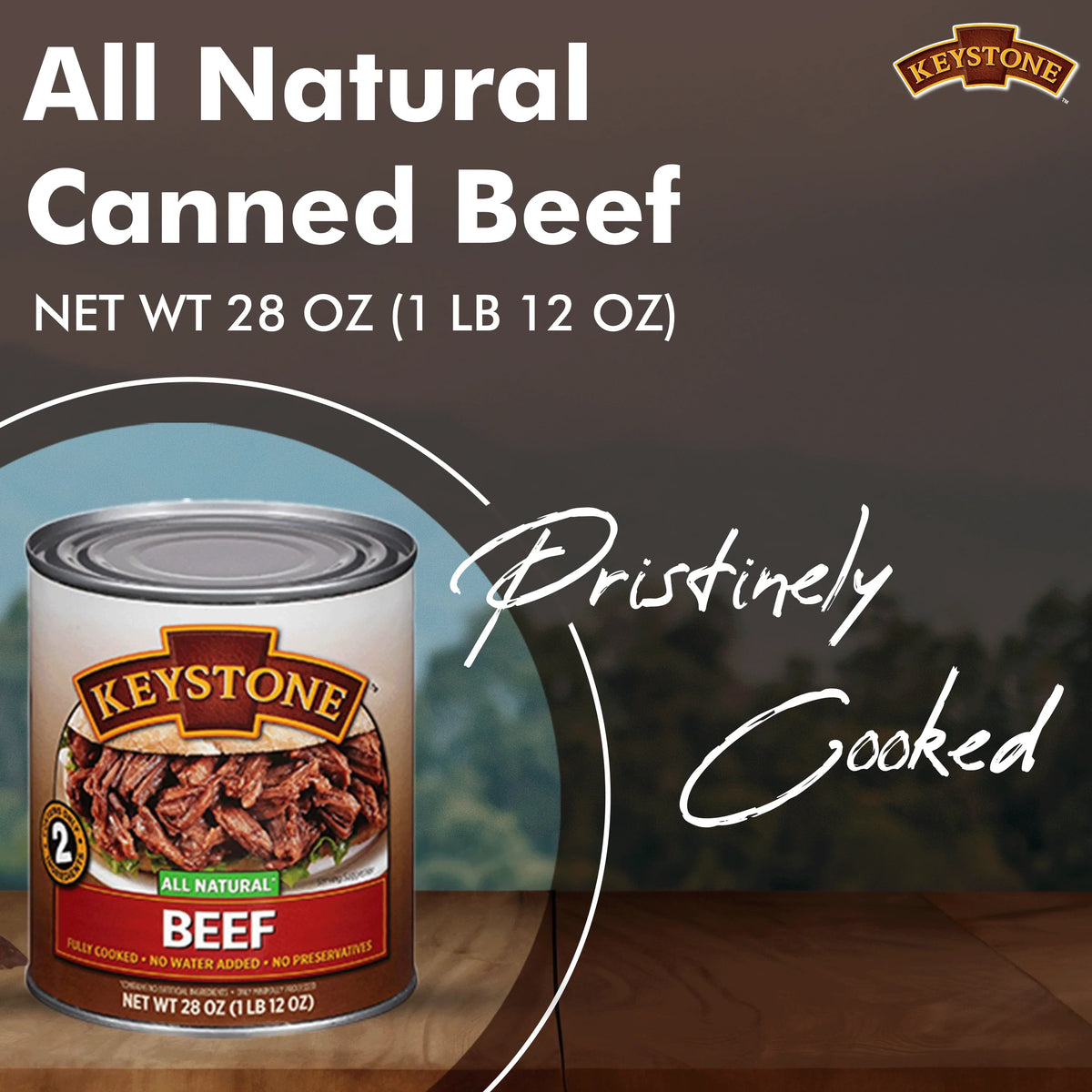 (24 Pack) Keystone All Natural Beef 28 oz Can  Emergency Survival Food For Camping Hiking and Backpacking Ready to Eat- Pack of 24 Cans