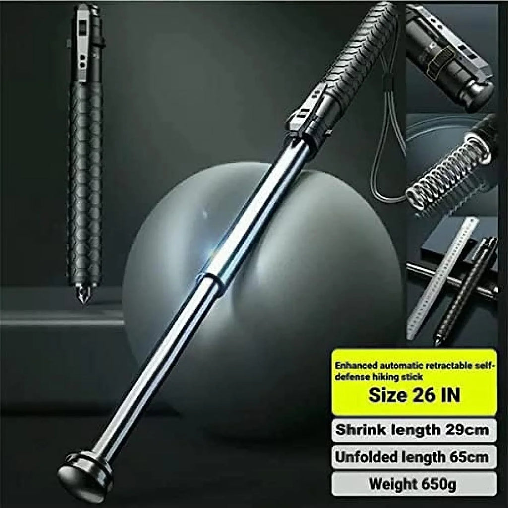 16 In Hiking Stick Walking Staff, Jademall Outdoor Trekking Pole Collapsible Retractable Premium Multifunctional Tool