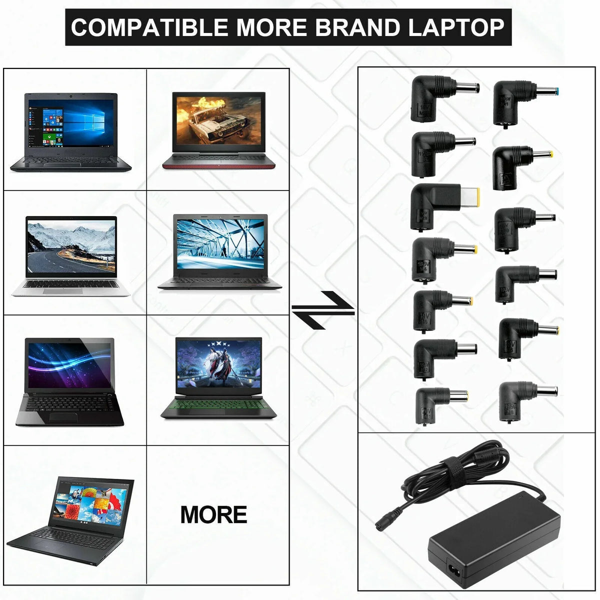 40W/45W/65W/90W AC Adapter Charger + 13 Tips For      Laptop