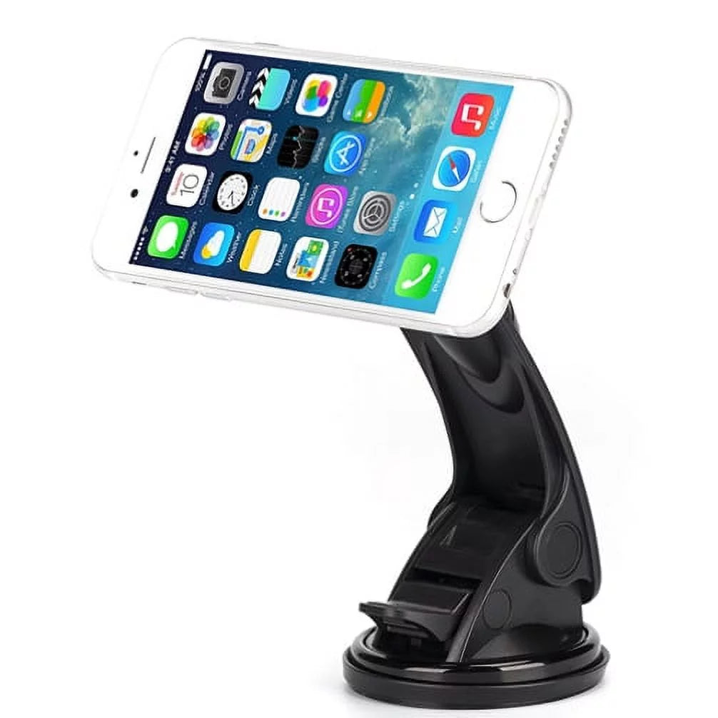 Premium Magnetic Car Mount Dash Windshield Holder Window Rotating Dock Stand Strong Grip Adjustable Suction QQP for  Galaxy J7 Perx V (2017), Mega 2 Note 2 On5 Prevail LTE S4, S5 Active, Mini