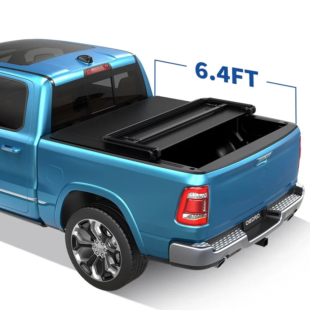 Ledkingdomus Soft Tri-Fold Truck 6.5FT Bed Tonneau wrap for 2002-2023 Dodge Ram 1500/Ram 2500 3500