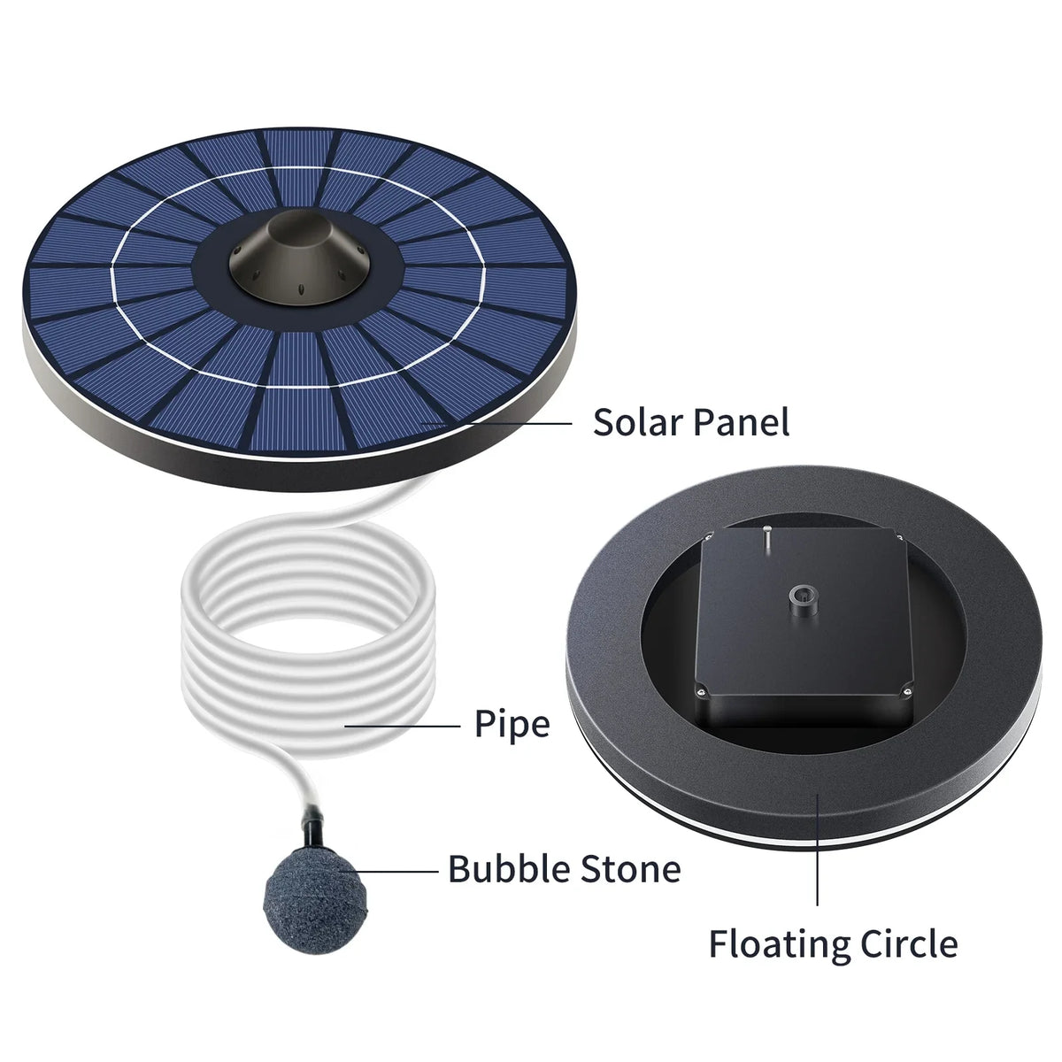 Carevas Instrument,Aerator Fish Tank Fish Tank Small Pond Aerator Stone moisture Pond Tank Small Pond Bubble Stone moisture Small Pond liquid Solar Aerator Pump mewmewcat Air se Bubble