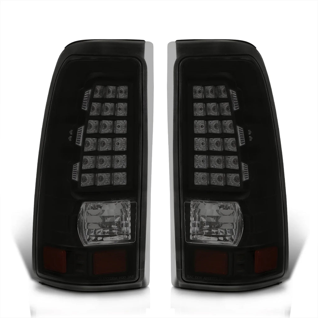 AJP Distributors Smoked Lens Black Housing LED Tail Lights Brake Stop Signal Driving Lamps Pair matching/Replacement For Chevy Silverado GMC Sierra Fleetside 1999 2000 2001 2002 2003 2004 2005 2006