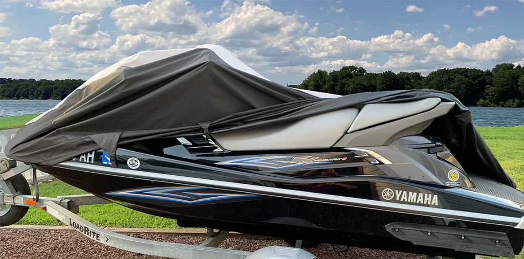 SUPER HEAVY-DUTY PWC JetSki protector suitable for Polaris Genesis Deluxe JetSki Jet Ski PWC wrap 1999 2000 2001 2002 Black/Grey