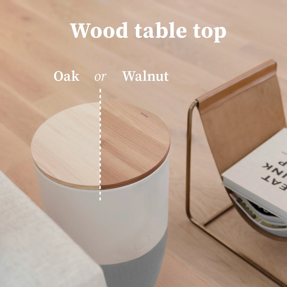 Dupray Bloom™ Air Purifier | Smart Medical-Grade HEPA-13 Air Filtration With Walnut Accent Table