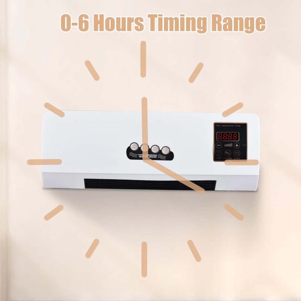 Pinnaco Heater and Fan Combo 2-in-1 Timing Function Electric Fan and Space Heater with Remote Control for Dormitory Home