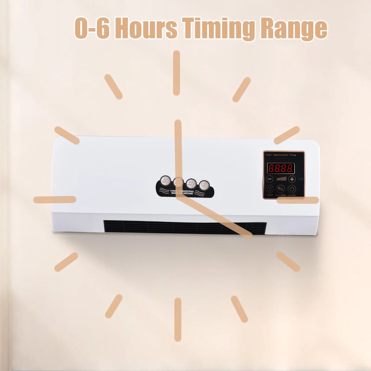 Pinnaco Heater and Fan Combo 2-in-1 Timing Function Electric Fan and Space Heater with Remote Control for Dormitory Home