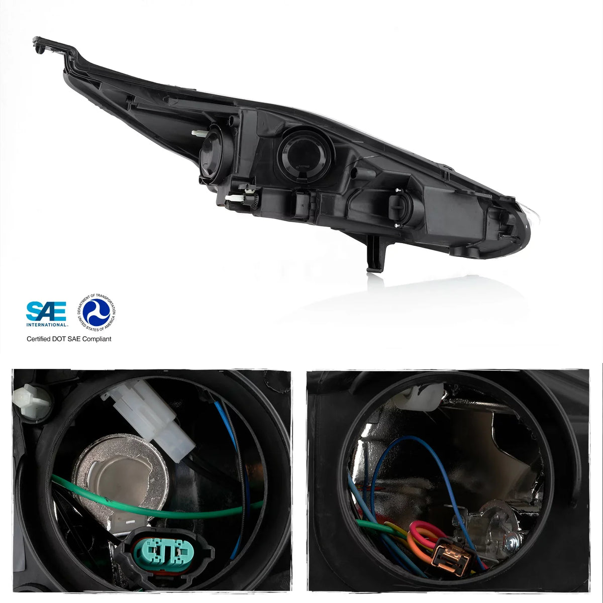 AKKON - Fits 2014 2015 2016 2017  Fiesta Titanium Sedan Hatchback [Halogen Type] Chrome Headlight Driver Left Headlamp