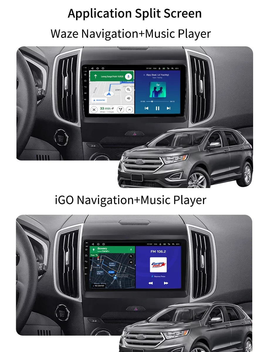 Bluetoth Car Stereo Radio For  Edge 2 2015 - 2018 Android Screen Multimedia With Android Auto Carplay GPS Navigation
