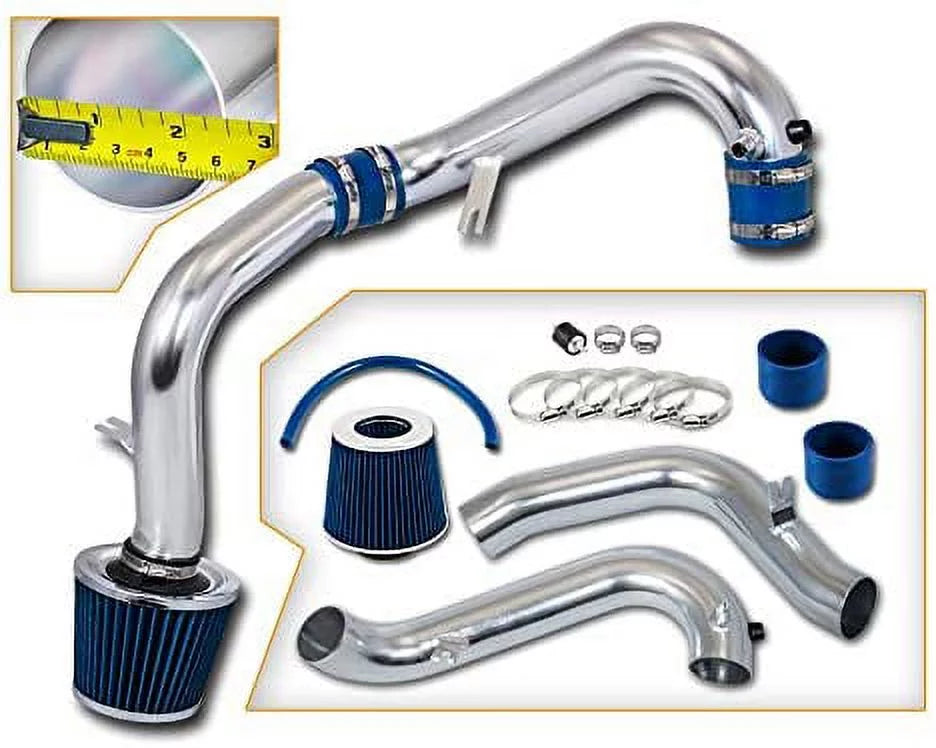 Rtunes Racing Cold Air Intake Kit + Filter Combo BLUE appropriate For 01-05 Honda Civic EX/LX/DX